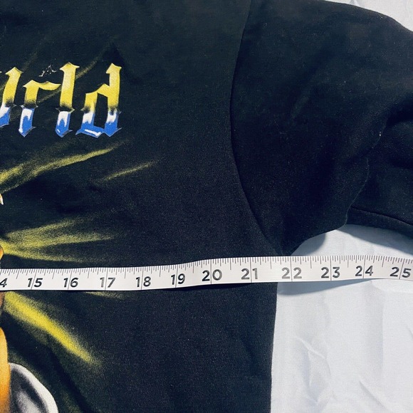 JUICE WRLD Hoodie Mens Medium Black Sweatshirt Rap Hip Hop Face Logo - Picture 7 of 8